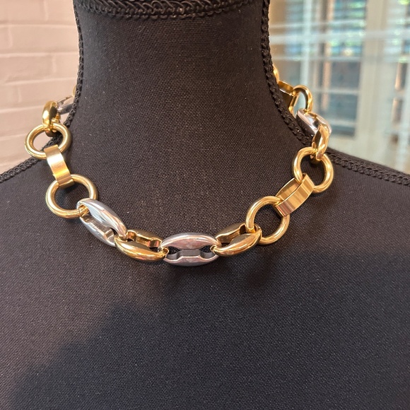 J.Crew Silver and Gold Chunky Necklace - Picture 1 of 4